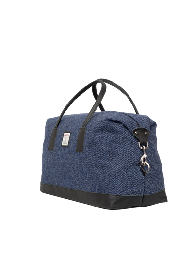 Harris Tweed Luggage Bag - HB136 (Black Leather)