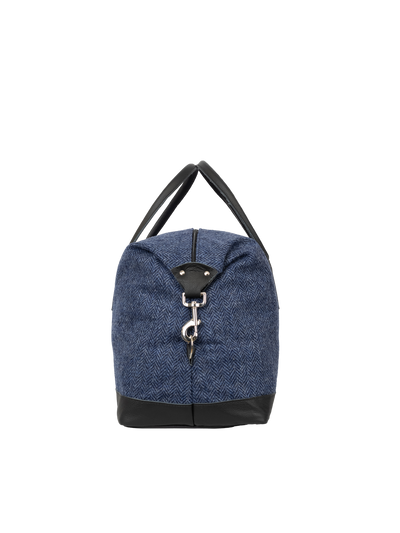 Harris Tweed Luggage Bag - HB136 (Black Leather)