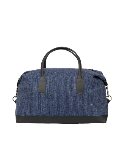 Harris Tweed Luggage Bag - HB136 (Black Leather)