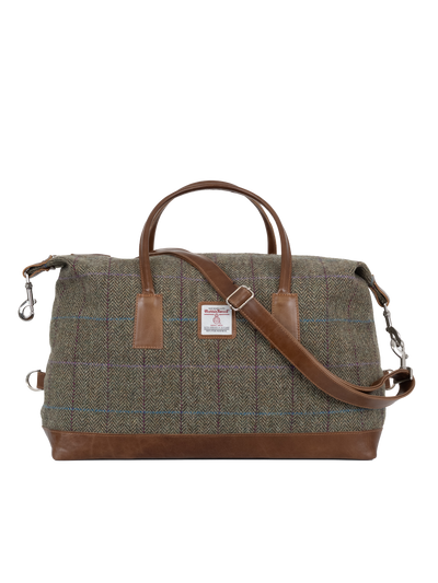 Harris Tweed Luggage Bag - HB162 (Tan Leather)