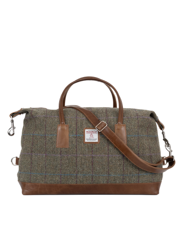 Harris Tweed Luggage Bag - HB162 (Tan Leather)