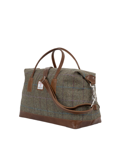 Harris Tweed Luggage Bag - HB162 (Tan Leather)
