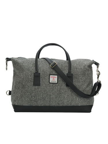 Harris Tweed Luggage Bag HB1 (Black Leather)