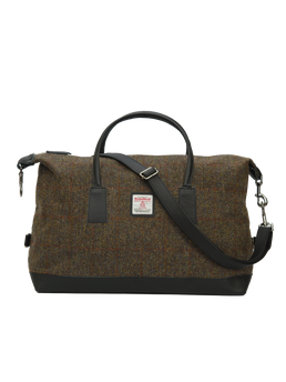 Harris Tweed Luggage Bag HB40 (Black Leather)