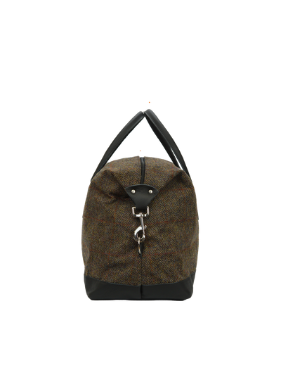 Harris Tweed Luggage Bag HB40 (Black Leather)