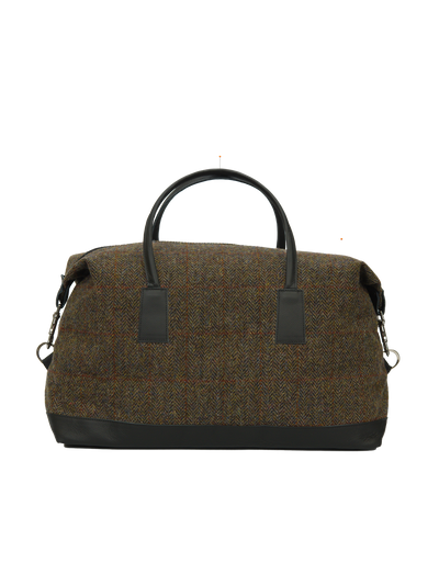 Harris Tweed Luggage Bag HB40 (Black Leather)