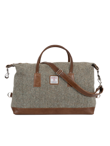 Harris Tweed Luggage Bag - HB52 (Tan Leather)