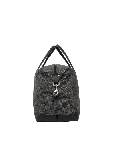 Harris Tweed Luggage Bag - HB64 (Black Leather)