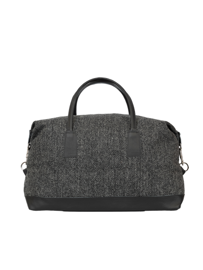 Harris Tweed Luggage Bag - HB64 (Black Leather)