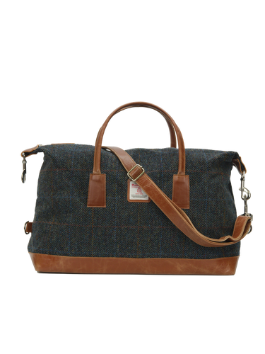 Harris Tweed Luggage Bag HB80 (Tan Leather)