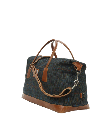 Harris Tweed Luggage Bag HB80 (Tan Leather)