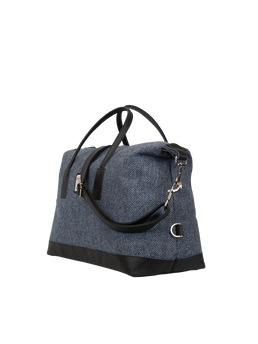 Harris Tweed Luggage Bag - HB81 (Black Leather)