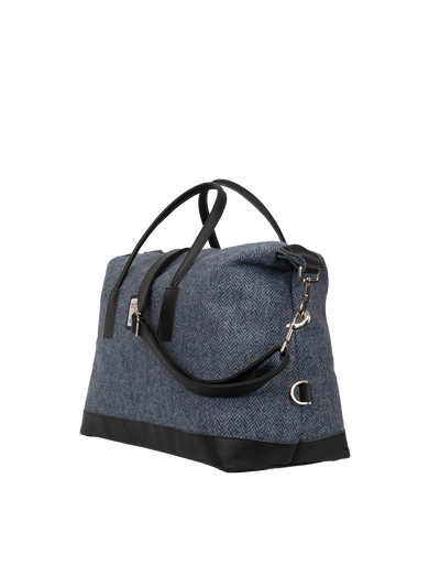 Harris Tweed Luggage Bag - HB81 (Black Leather)
