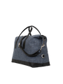 Harris Tweed Luggage Bag - HB81 (Black Leather)
