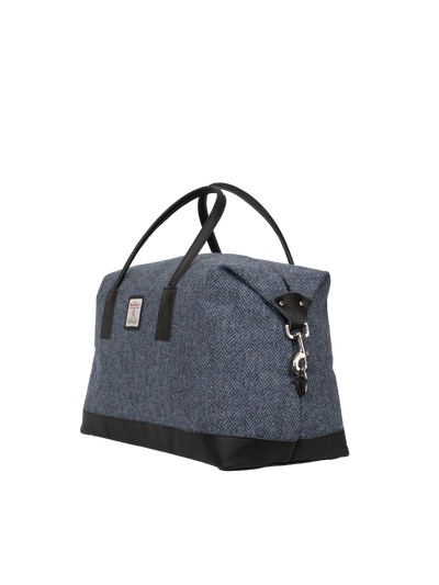Harris Tweed Luggage Bag - HB81 (Black Leather)