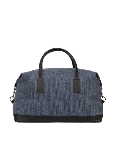 Harris Tweed Luggage Bag - HB81 (Black Leather)