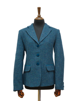 Harris Tweed Melanie Jacket Blue Mix Herringbone