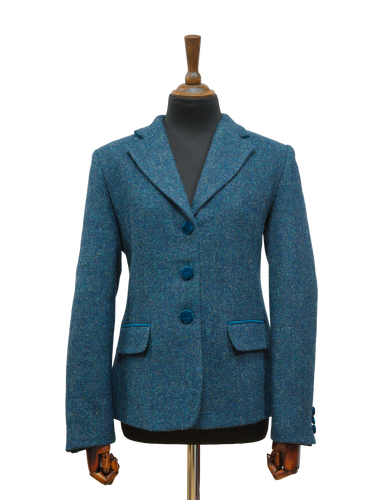 Harris Tweed Melanie Jacket - Blue Mix Herringbone