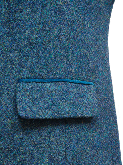 Harris Tweed Melanie Jacket Blue Mix Herringbone