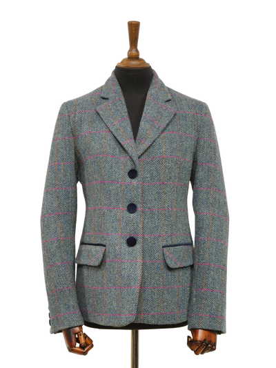 Harris Tweed Melanie Jacket Turquoise Herringbone