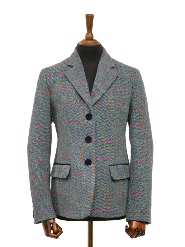 Harris Tweed Melanie Jacket - Turquoise Herringbone