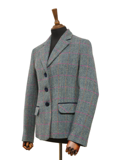 Harris Tweed Melanie Jacket Turquoise Herringbone