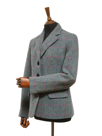 Harris Tweed Melanie Jacket Turquoise Herringbone