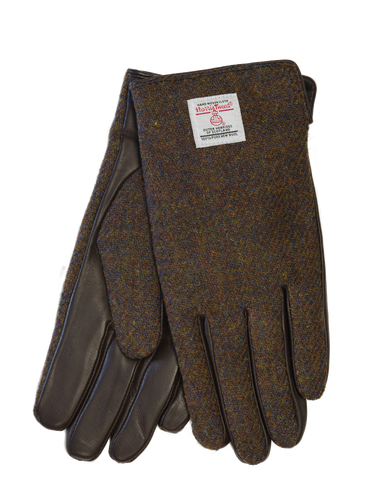 Harris Tweed Men's Gloves - Brown Mix (HH)