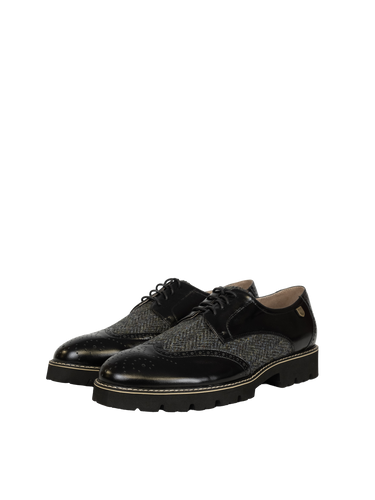 Harris Tweed Mens Classic Brogue - HB85 (Black)