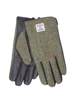 Harris Tweed Men's HB55 Gloves Brown Leather (ISL)