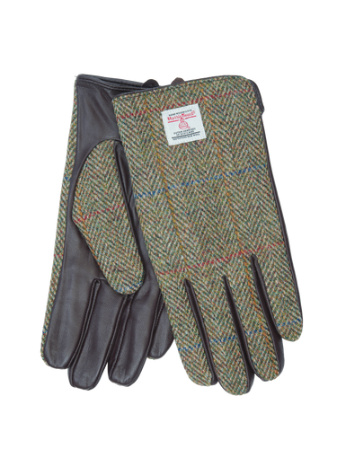 Harris Tweed Men's HB55 Gloves - Brown Leather (ISL)