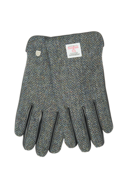 Harris Tweed Men's HB85 Gloves Black Leather (ISL)