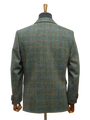 Harris Tweed Mens Jacket Green Herringbone With Overcheck