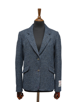Harris Tweed Millie Jacket Navy Mix Basket Weave Check