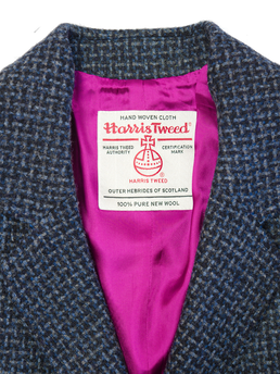 Harris Tweed Millie Jacket Navy Mix Basket Weave Check