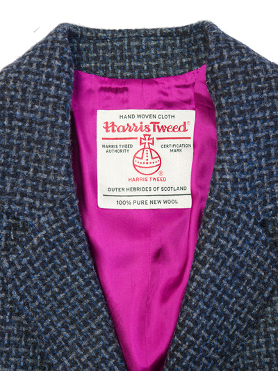 Harris Tweed Millie Jacket Navy Mix Basket Weave Check