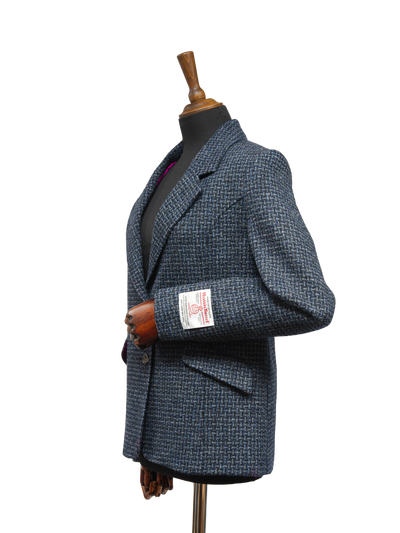 Harris Tweed Millie Jacket Navy Mix Basket Weave Check