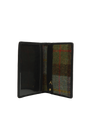 Harris Tweed Passport Cover - A017 (Black Leather)
