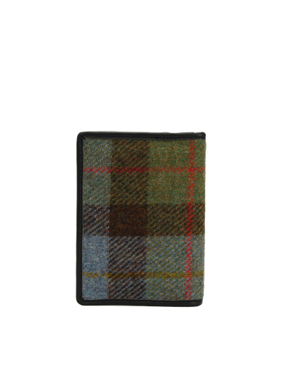 Harris Tweed Passport Cover - A017 (Black Leather)
