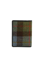 Harris Tweed Passport Cover - A017 (Black Leather)