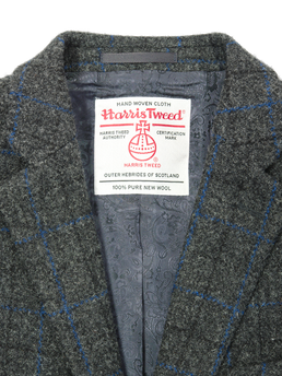 Harris Tweed Patrick Jacket Grey Windowpane