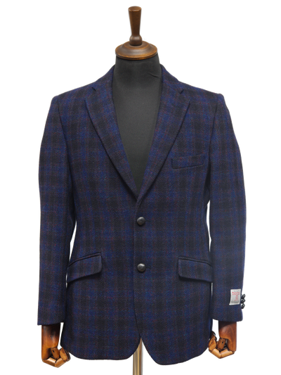 Harris Tweed Patrick Jacket Navy Block Check