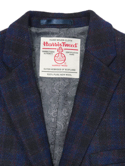 Harris Tweed Patrick Jacket Navy Block Check