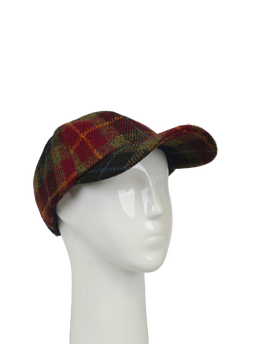 Harris Tweed Rannoch Baseball Cap - Berry (HH)
