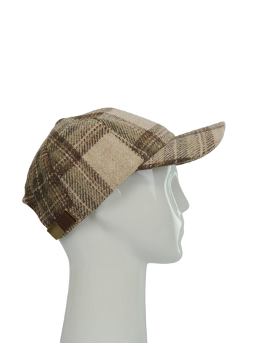 Harris Tweed Rannoch Baseball Cap - Oatmeal Check (HH)