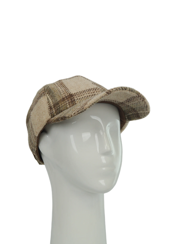 Harris Tweed Rannoch Baseball Cap - Oatmeal Check (HH)
