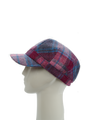 Harris Tweed Cadet Cap Pink Blue Check (HH)
