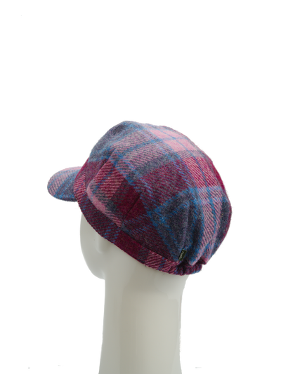 Harris Tweed Cadet Cap Pink Blue Check (HH)