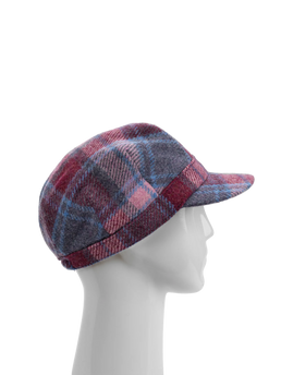Harris Tweed Cadet Cap - Pink Blue Check (HH)