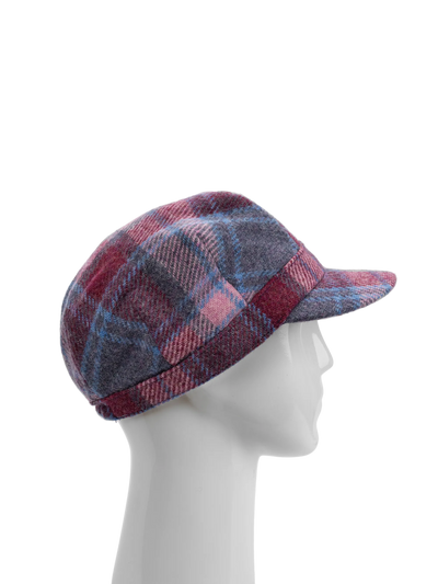 Harris Tweed Cadet Cap - Pink Blue Check (HH)